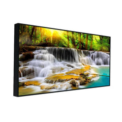 Beautiful Waterfall Stream In Green Trees Forest Background Nature Canvas Wall Paintings & Arts - All India Decor