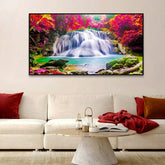 Beautiful Wild Waterfall Nature Scenery Canvas Printed Wall Paintings & Arts - All India Decor