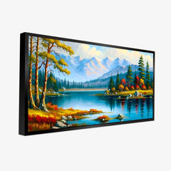 Panoramic Mountain with River Flow Canvas Printed Wall Paintings & Arts - All India Decor