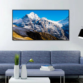 Panoramic Mountains Covered with Snow Under a Clear Blue Sky Canvas Printed Wall Paintings & Arts - All India Decor