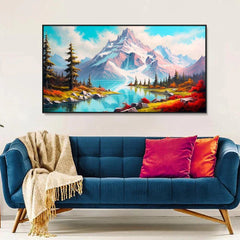 Nature Theme Beautiful Spectacular Snow - Capped Mountain Wall Paintings & Arts - All India Decor