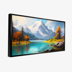 Beautiful Panoramic Design Mountains with Lake Scenery Wall Paintings & Arts - All India Decor