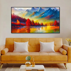Nature Theme Beautiful Mountain Wall Painting for Living Room, Bedroom, Office, Hotels - All India Decor