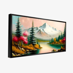 Panoramic Mountain with Lake Canvas Printed Wall Paintings & Arts - All India Decor