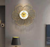 Handmade Metal Wall Clock Flower Design - All India Decor