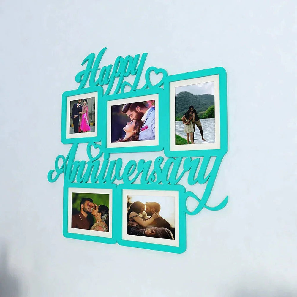 Happy Anniversary Turquoise Hanging Photo Frame - All India Decor