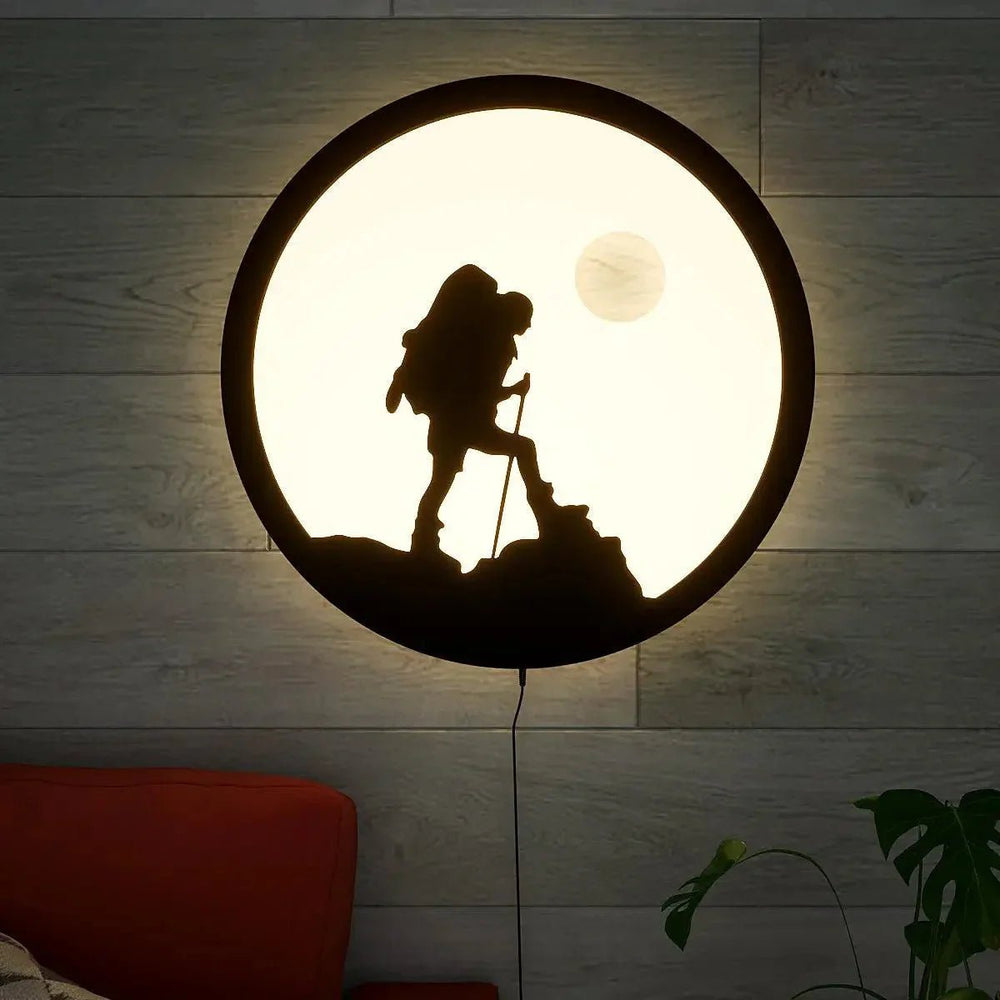 Trekking Night LED Backlit Wall Art - All India Decor