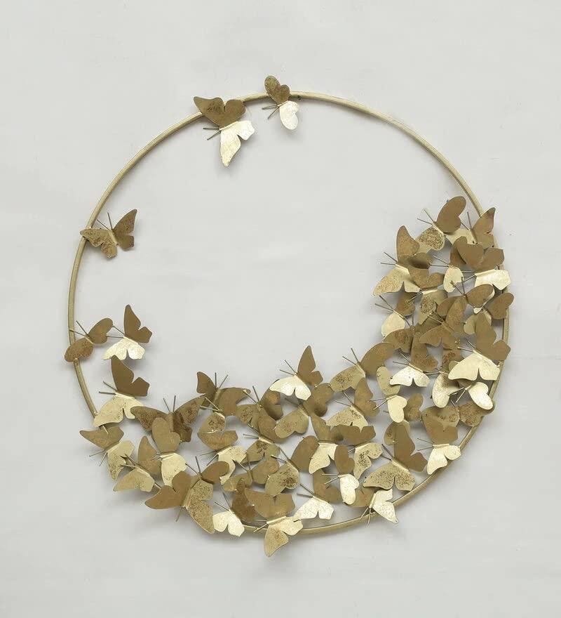 Metal Butterfly Ring Wall Art - All India Decor