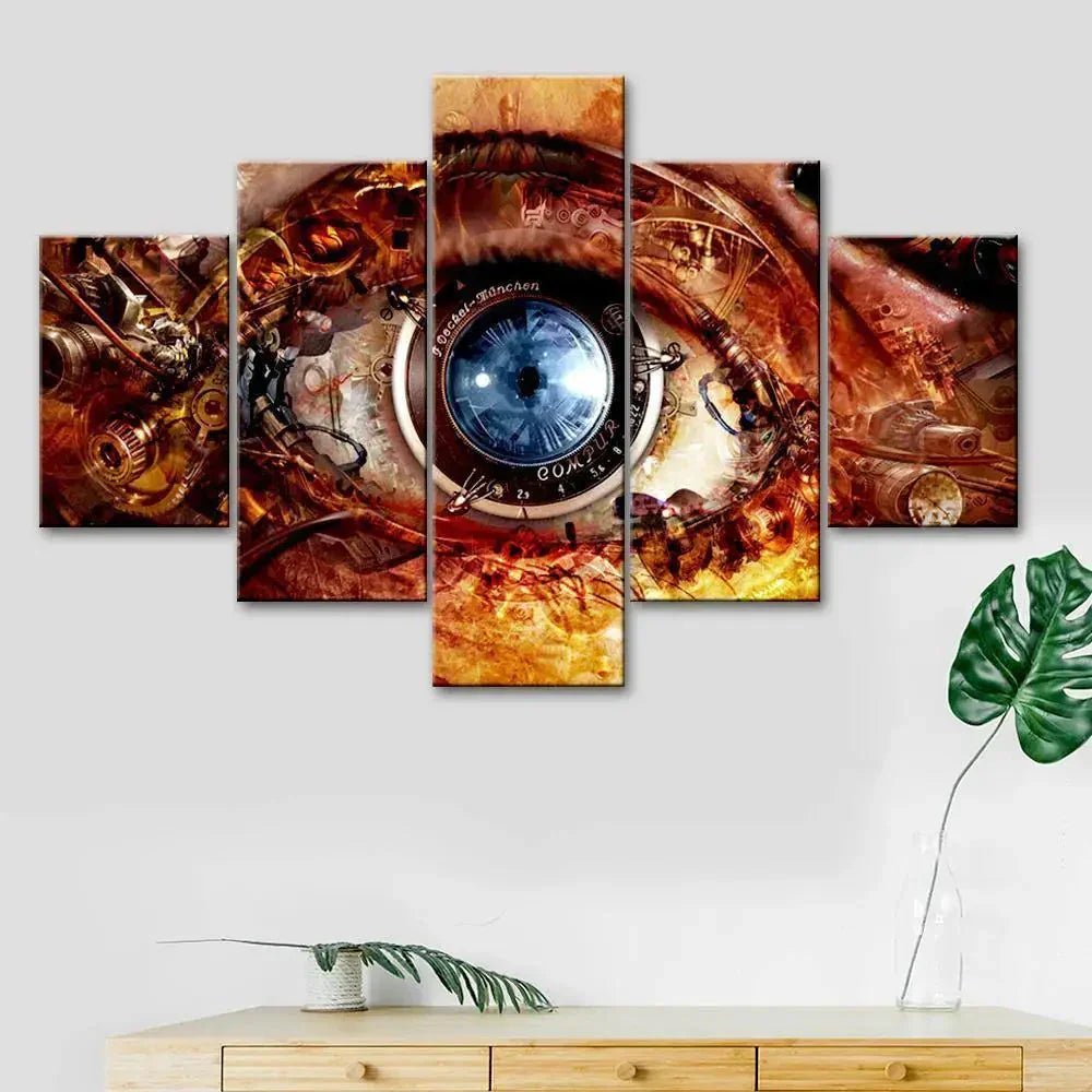Beautiful Mechanical Eyes 5 Pieces Canvas Print Wall Painting - All India Decor