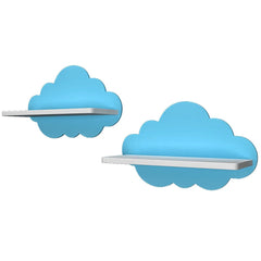 Cloud - Shaped Wooden Kids Shelf (Blue) - All India Decor