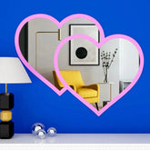 Beautiful Decorative Heart Shape Mirror With Pink Color Frame - All India Decor