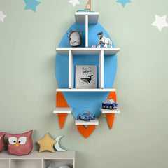 Rocket Shape Kids Wall Storage Shelves - All India Decor