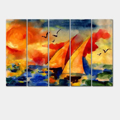 Sailing Ship 4 Pieces Wall Painting - All India Decor