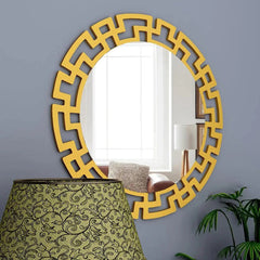 Modern Decorative Golden finish Round Vanity Mirror - All India Decor