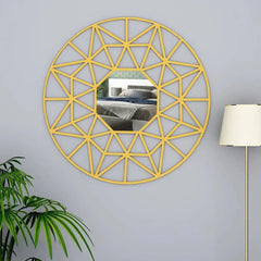 Beautiful Decorative Vanity Mirror with Golden Colour Finish Frame - All India Decor