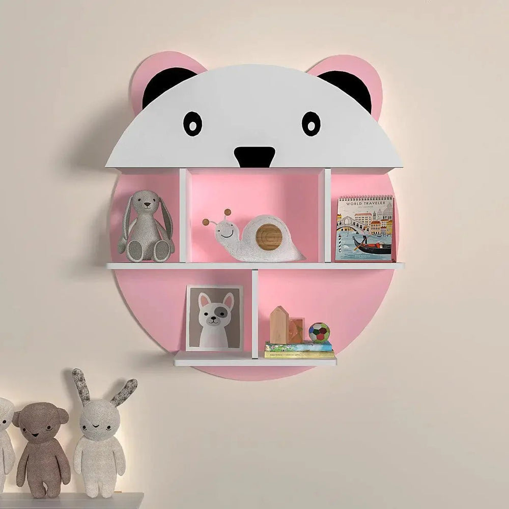 Panda Shape Kids Wall Storage Shelves - All India Decor
