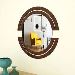 Beautiful Designer Vanity Mirror With Walnut Finish - All India Decor