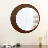 Minimalistic Round Wooden Wall Mirror - All India Decor