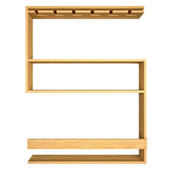 Modern MDF Bar Wall Shelf / Mini Bar Cabinet in Oak Finish - All India Decor