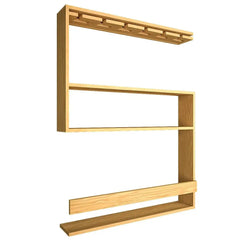 Modern MDF Bar Wall Shelf / Mini Bar Cabinet in Oak Finish - All India Decor