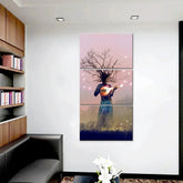 Tree Playing Magical Music Wall Painting Wooden Framed 3 Pieces Canvas Painting - All India Decor