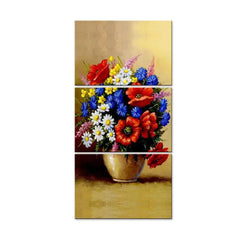 Beautiful Flower Wash Wall Painting Wooden Framed 3 Pieces Canvas Painting - All India Decor