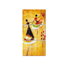 Ballerina Ballet Dancer Wall Painting Wooden Framed 3 Pieces Canvas Painting - All India Decor