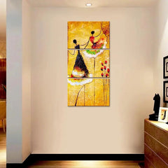 Ballerina Ballet Dancer Wall Painting Wooden Framed 3 Pieces Canvas Painting - All India Decor