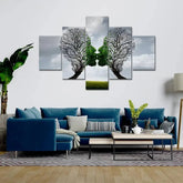 Tree of love Painting Wooden Framed 5 Pieces Canvas Wall Painting - All India Decor