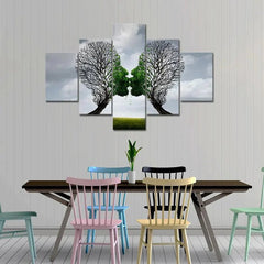 Tree of love Painting Wooden Framed 5 Pieces Canvas Wall Painting - All India Decor