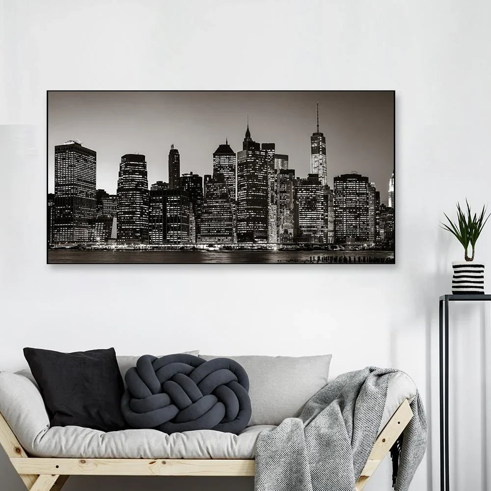 The Manhattan Night View Framed Wall Art - All India Decor