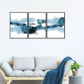 Blue Eternity Abstract Wall Frame Set of 3 - All India Decor