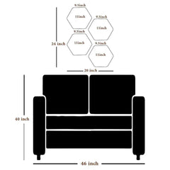 Set of 4 Beautiful Warli Art Hexagon Shape Canvas Wall Painting - All India Decor