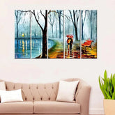 Love Couple Modern Art 5 Pieces Canvas Print Wall Painting - All India Decor