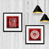 Madhubani Indian Art Collage Picture Wall Frame Set of 2 - All India Decor
