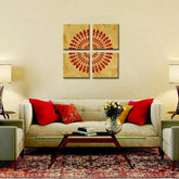 Traditional Warli Art Painting Wall Hanging, Set of 4 Pieces - All India Decor