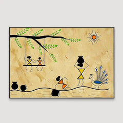 Beautiful Designs of Warli Painting Wall Hanging 61 x 41cm - All India Decor