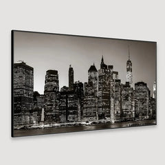 The Manhattan Night View Framed Wall Art - All India Decor