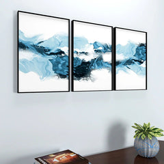 Blue Eternity Abstract Wall Frame Set of 3 - All India Decor