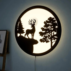 Full Moon Night Reindeer LED Wall Light - All India Decor