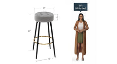 Grey Color Ceazar Counter Stool - All India Decor