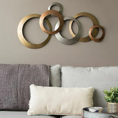 Marvellous Metallic Rings Wall Plaque - All India Decor