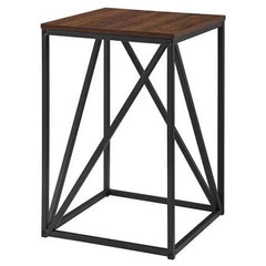 SQUARE SIDE TABLE IN BROWN & BLACK COLOR FOR LIVING ROOM - All India Decor