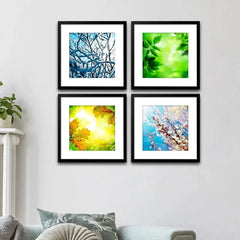 Four Seasons Colorful Wall Painting Frame Set of 4 - All India Decor
