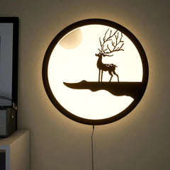 Reindeer Designer Wooden Backlit Wall Art - All India Decor