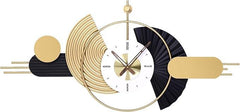 Gold & Black Modern Metal Clock - All India Decor