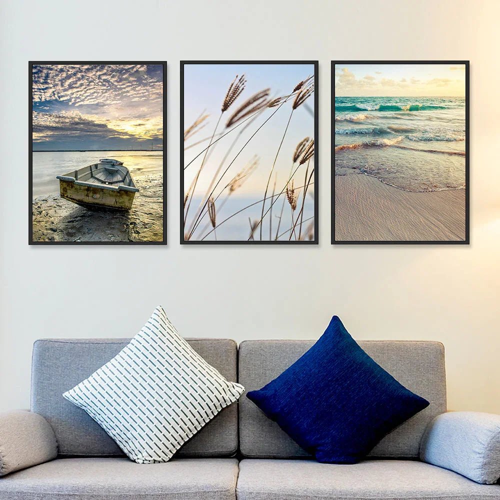 Coastal Beach Wall Frame Set of 3 - All India Decor