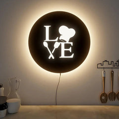 Love for Cooking Backlit Wall Art for Kitchen Decor - All India Decor