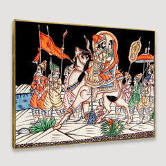 Royal Procession In Dark Framed Wall Art - All India Decor