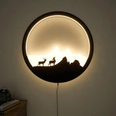 led wall light Backlit Wall Art Wooden Backlit Wall Art Designer wall art - All India Decor